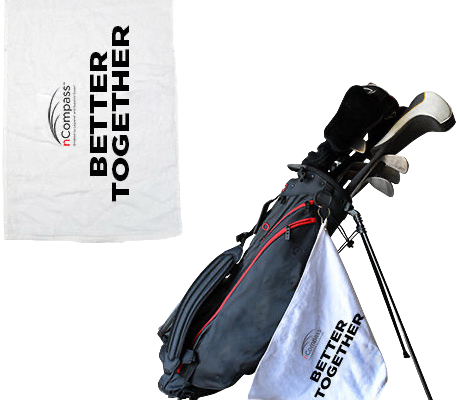 nCompass White Golf Towel - Better Together