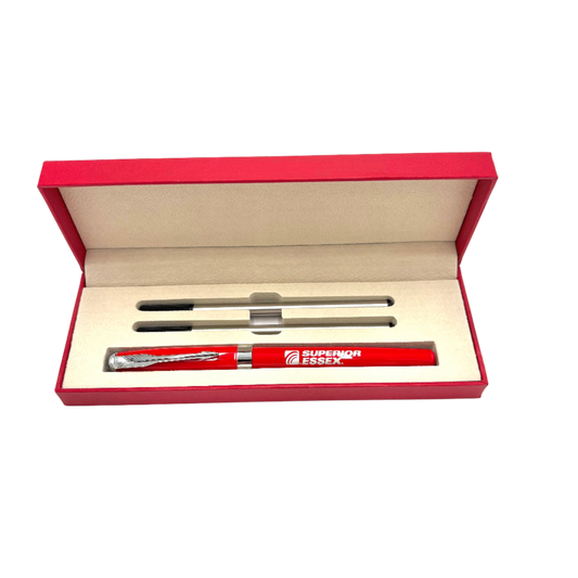 Executive Pen Set with ink cartridges- Red
