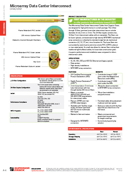 2mm Data Center Array Premises LT OFNP - V4048PG01