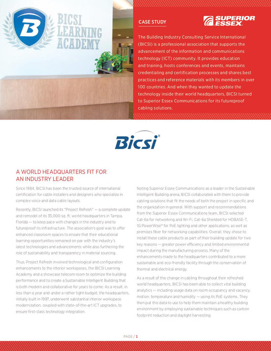 Case Study - BICSI Refresh