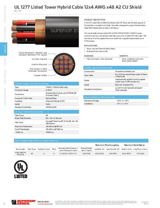 Datasheet UL Listed - Tower Hybrid - A2 CU Shield
