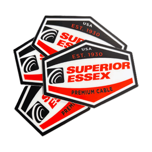 3" Premium Red & Black - Premium Cable Laptop/Hard Hat Sticker