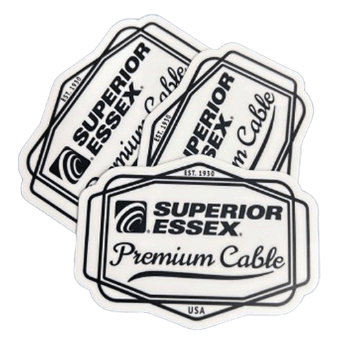 3" Premium Black & White - Premium Cable Laptop/Hard Hat Sticker